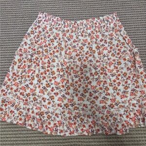 Hippie Rose A-Line Skirt - Pink and White Floral
